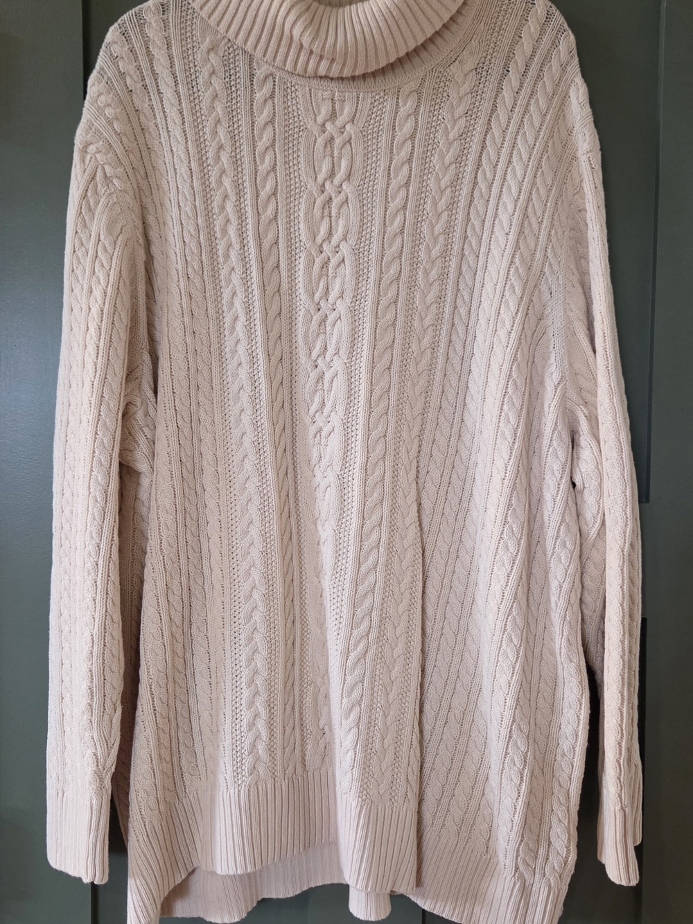 Amazon Essentials Cream Cable Turtleneck Sweater